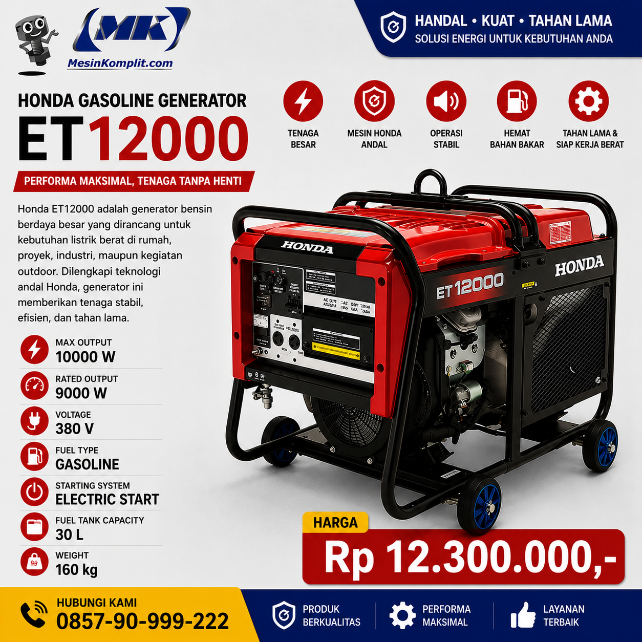 Genset Honda 10KVA 3...